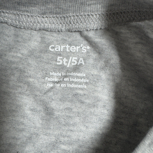 Carter's COOLEST BROTHER Long Sleeve Graphic Shirt Boy's Size 5T Gray - Picture 4 of 5